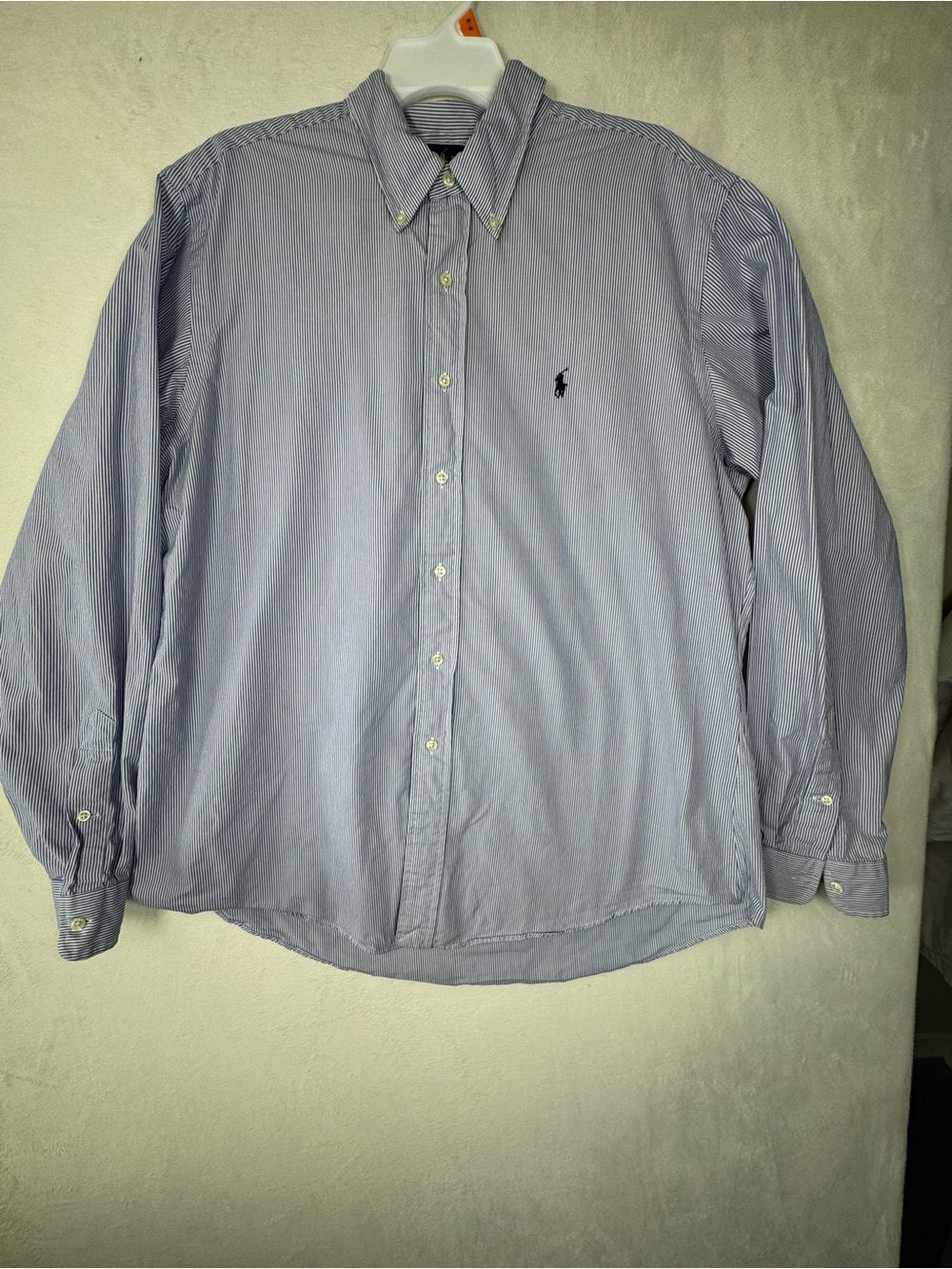 Ralph Lauren Light Blue Pinstripe Button-Down Dress Shirt - Picture 1 of 10